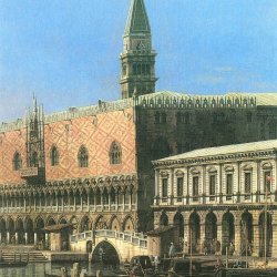 Canaletto-Ausschnitt-aus-Molo-Blick-nach-Westen-mit-Dogenpalast-und-Staatsgefaengnis
