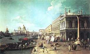 Canaletto Der Molo mit der Bibliothek und dem Eingang zum Canal Grande Wandbild