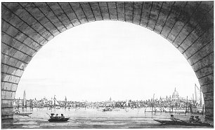Canaletto London St Pauls gesehen durch einen Bogen der Westminster Bridge Wandbild