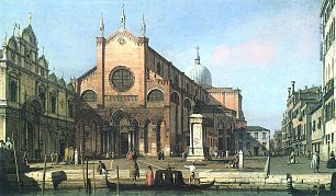 Canaletto SS Giovanni e Paolo und Colleoni Denkmal Wandbild
