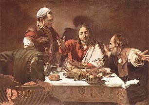 Michelangelo Caravaggio Christus in Emmaus Wandbild