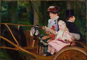 Mary Cassatt A Woman and a Girl Driving Wandbild