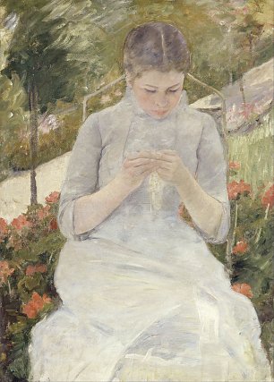 Mary Cassatt Girl in the Garden Wandbild