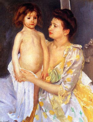 Mary Cassatt Jules Being Dried by His Mother Wandbild