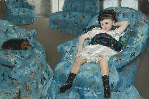 Mary Cassatt Little Girl in a Blue Armchair Wandbild