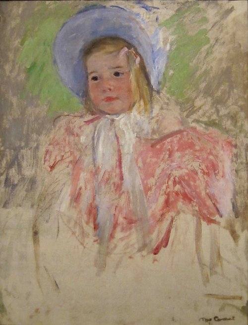 Mary Cassatt Simone in a Blue Bonnet Wandbild