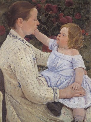 Mary Cassatt The Child's Caress Wandbild