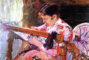 Mary Cassatt lydia at the tapestry loom Wandbild