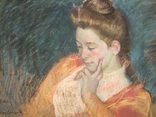 Mary Cassatt portrait of a young woman Wandbild