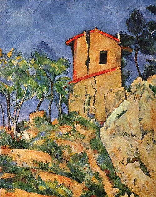 Paul Cezanne Das Haus mit geborstenen Waenden Wandbild