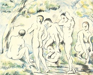 Paul Cezanne Die Badenden kleine Fassung Wandbild