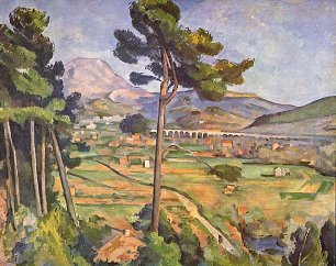 Paul Cezanne Landschaft mit Viadukt Wandbild