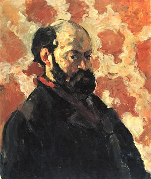 Paul Cezanne SelbstPortrait vor rosa Hintergrund Wandbild