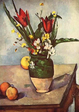 Paul Cezanne Stillleben Tulpen und aepfel Wandbild
