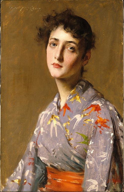 William Merritt Chase Girl in a Japanese Costume Wandbild