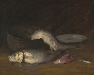 William Merritt Chase Stilllife with fish Wandbild