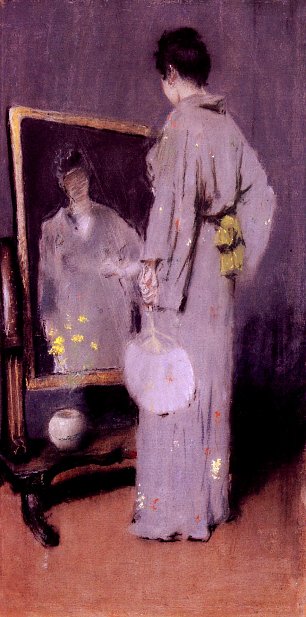 William Merritt Chase making her toilet Wandbild