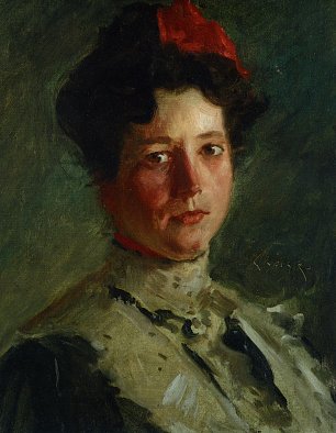 William Merritt Chase portrait of martha walter Wandbild