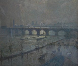 Emile Claus Waterloo Bridge sun and rain Wandbild