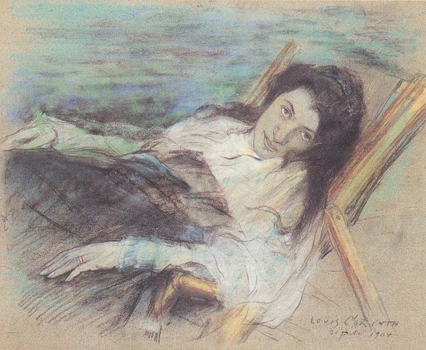 Lovis Corinth Charlotte Berend im Liegestuhl Wandbild