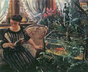 Lovis Corinth Dame am Goldfischbassin Wandbild