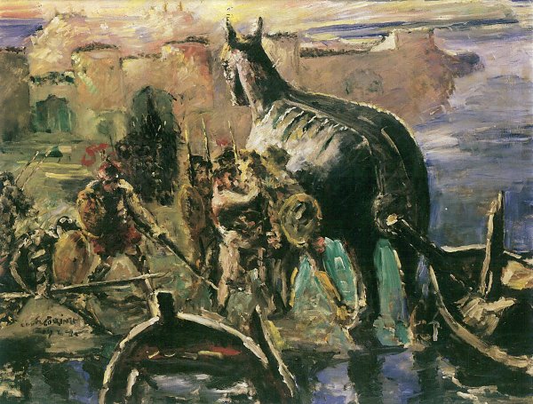 Lovis Corinth Das Trojanische Pferd Wandbild