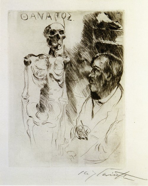 Lovis Corinth Der Kuenstler und der Tod I Wandbild