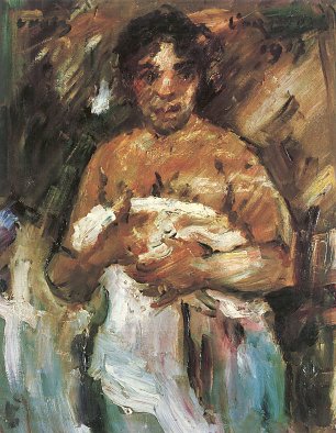 Lovis Corinth Maedchen sich entkleidend Wandbild