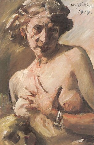 Lovis Corinth Magdalena mit Perlenkette im Haar Wandbild