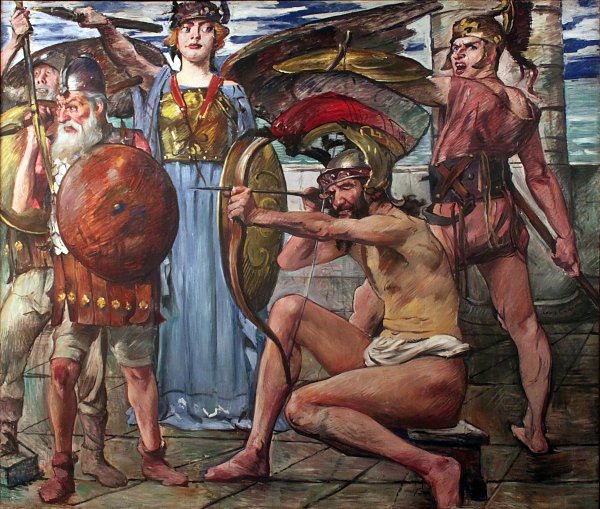 Lovis Corinth Odysseus im Kampf mit den Freiern Wandbild