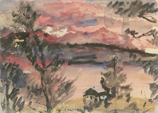 Lovis Corinth Rosa Wolken Walchensee Wandbild