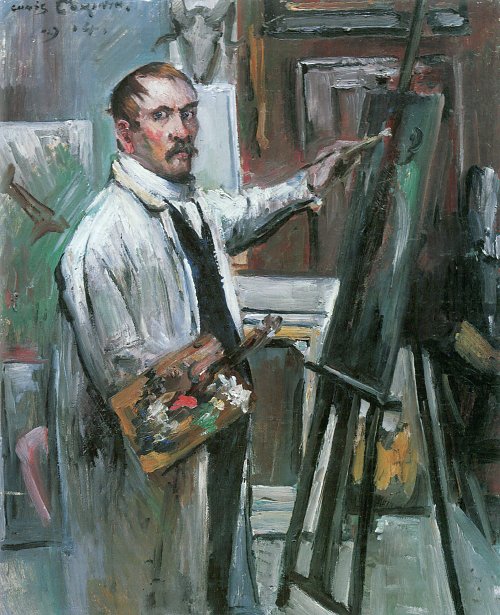 Lovis Corinth Selbstportraet im Atelier Wandbild