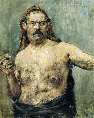 Lovis Corinth Self portrait with Glass Wandbild