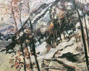 Lovis Corinth Walchensee mit Herzogstand im Schnee Wandbild