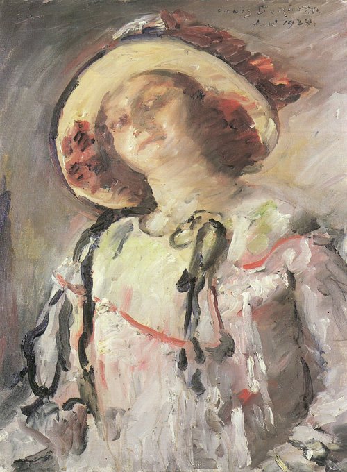 Lovis Corinth Wilhelmine mit gelbem Hut Wandbild