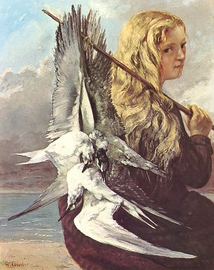 Gustave Courbet Maedchen mit Moewen Wandbild