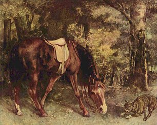 Gustave Courbet Pferd im Walde Wandbild