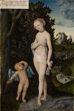 Lucas Cranach the Elder Venus with Cupid Stealing Honey Wandbild