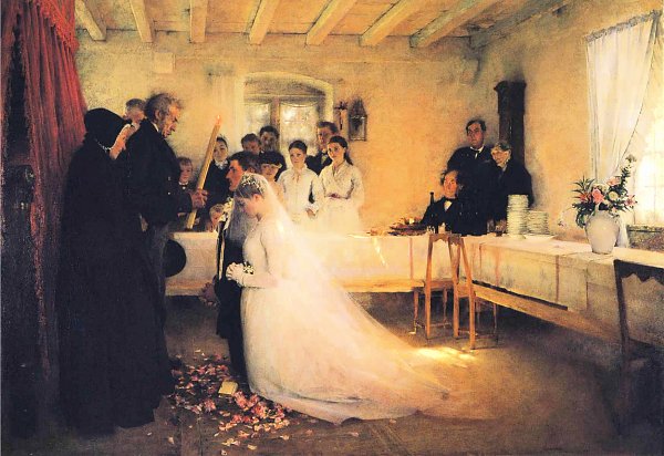 Pascal Adolphe Dagnan Bouveret Blessing of the Young Couple Before Marriage Wandbild