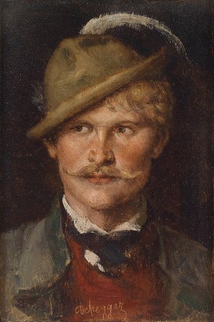 Franz Defregger Bauernbursch mit Hut Wandbild