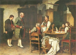 Franz Defregger Brautwerbung Wandbild
