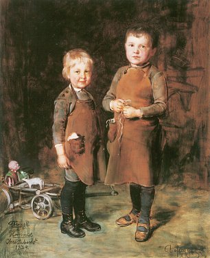 Franz Defregger Die Lederschuerzen Wandbild