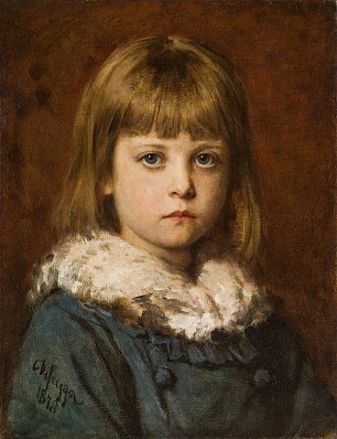 Franz Defregger Maedchenportraet Giese Schweiger Wandbild