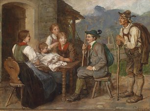 Franz Defregger Salon Tiroler Wandbild