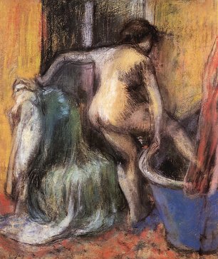 Edgar Degas Akt in die Badewanne steigend Wandbild