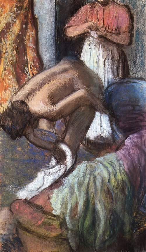 Edgar Degas Die Staerkung nach dem Bade Wandbild