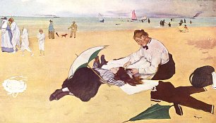 Edgar Degas Kleines Maedchen am Meeresstrand Wandbild