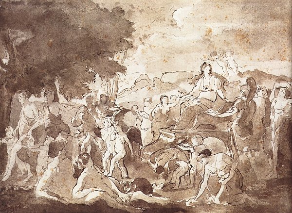 Edgar Degas Kompositionsstudie nach Poussin Wandbild