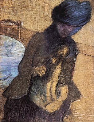 Edgar Degas Mary Cassatt mit Huendchen Wandbild