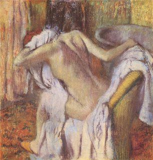 Edgar Degas Nach dem Bade sich abtrocknende Frau Wandbild